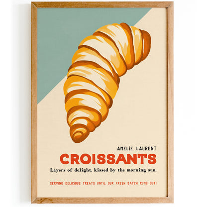 Fresh Croissants Bakery Poster