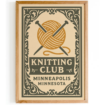 Knitting Club, Minneapolis Minnesota Print
