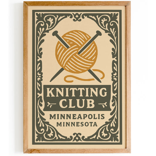 Knitting Club, Minneapolis Minnesota Print