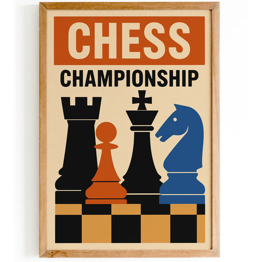 Chess Championship Retro Poster