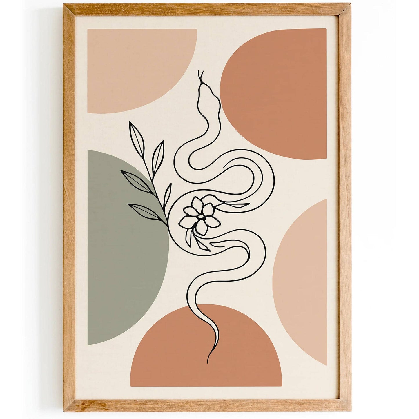 Minimal Boho Snake Print – Line Art Decor