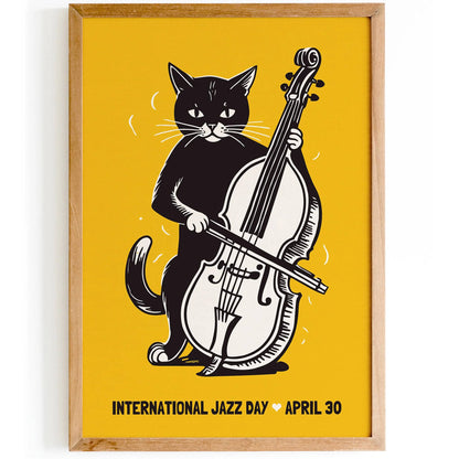 International Jazz Day Cute Cat Poster