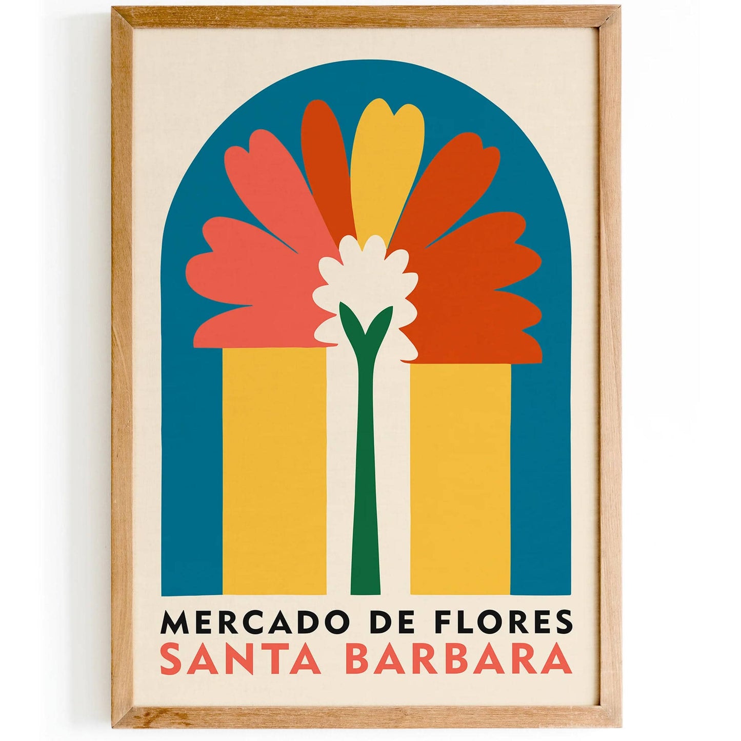 Santa Barbacara Mercado de Flores Flower Market Poster