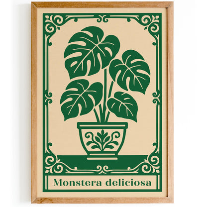 Monstera Deliciosa Poster - Green Plant Wall Art