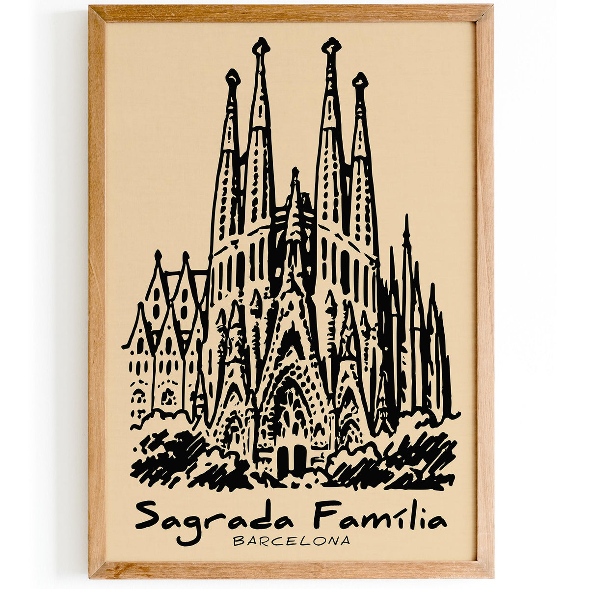 Sagrada Familia Barcelona Sketch Poster