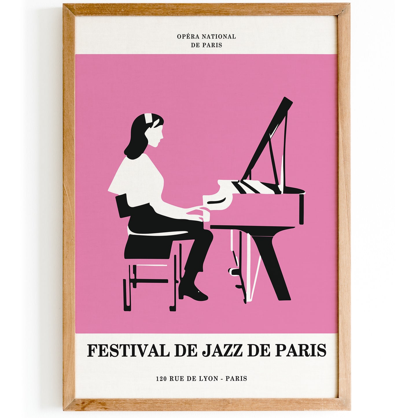 Paris Jazz Festival Pink Minimalist Poster