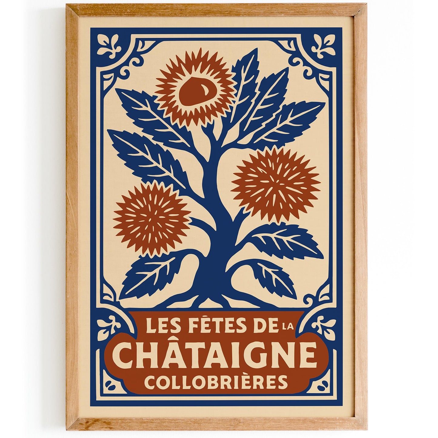 Chestnut Festival France - Les Fêtes de la Châtaigne Vintage Wall Art Print