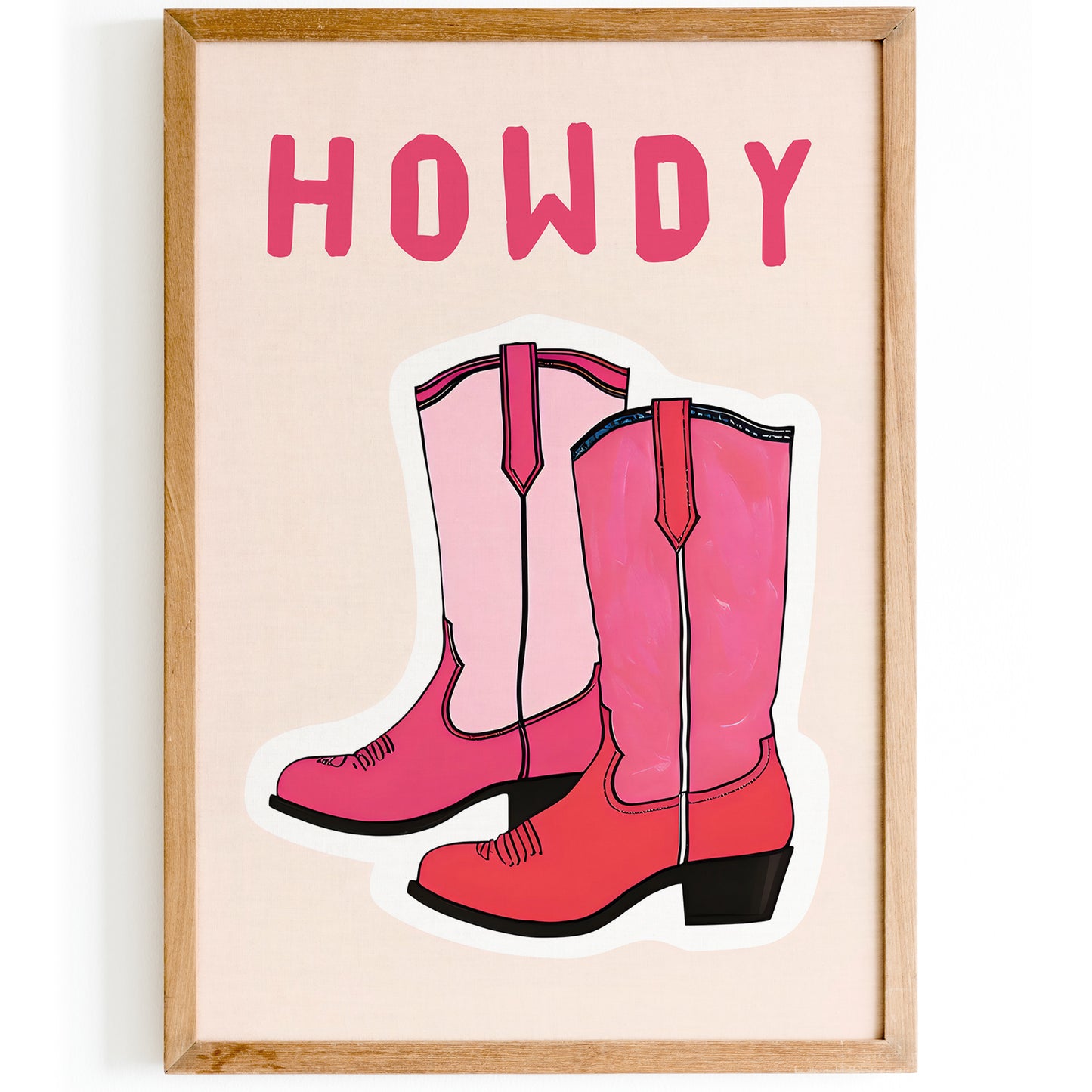 HOWDY - Pink Cowgirl Boots Cute Poster