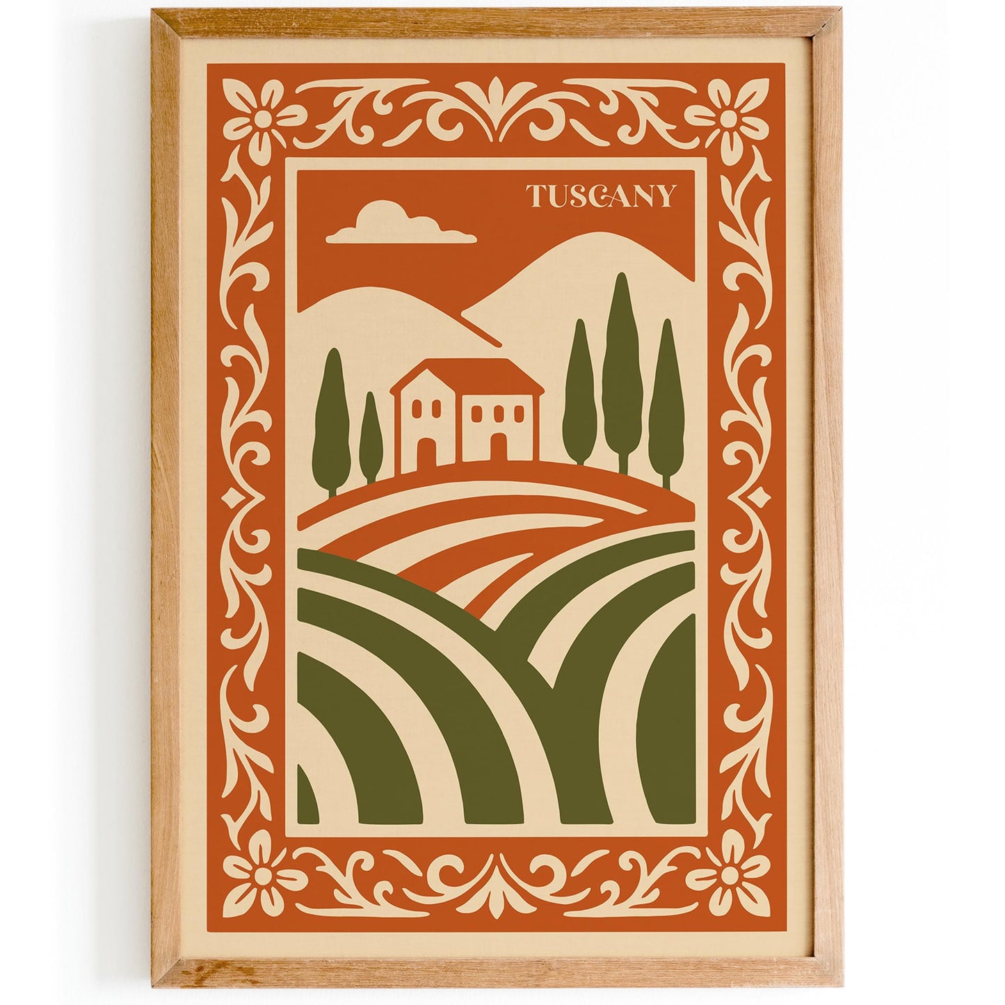 Tuscany Landscape Poster - Italy Travel Wall Art Print