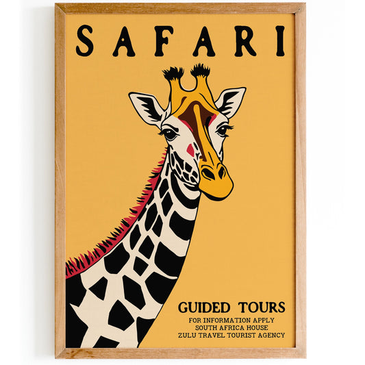 Safari Giraffe Guided Tours Wall Art Print