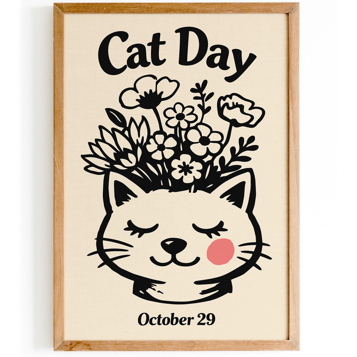 National Cat Day October 29 Art Poster