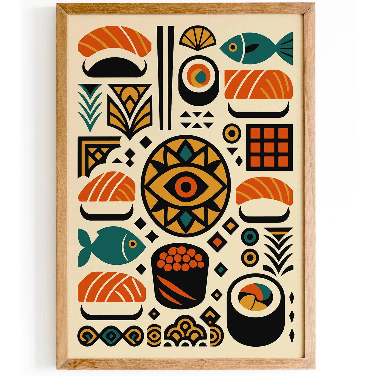Bohemian Abstract Sushi Wall Art Print