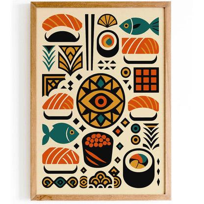 Bohemian Abstract Sushi Wall Art Print