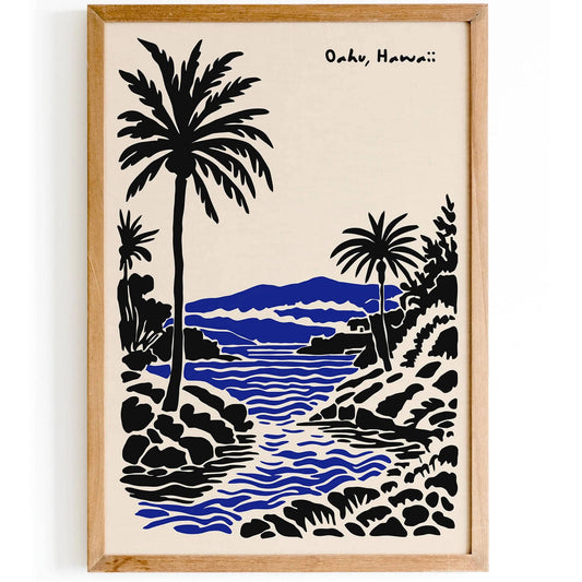 Oahu Hawaii Travel Poster