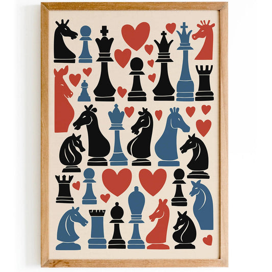 Chess Figures Art Print 2025