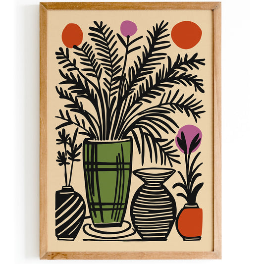 Retro Floral Still Life Art Print