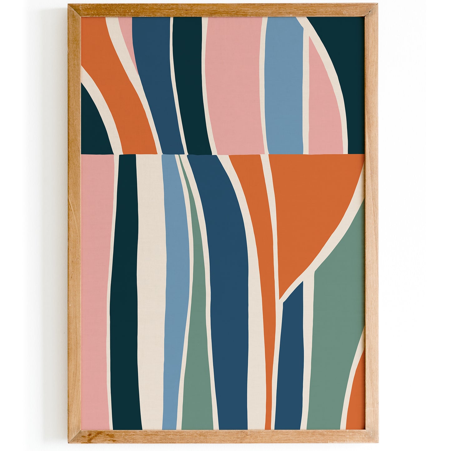 Mid Century Modern Striped Art Print