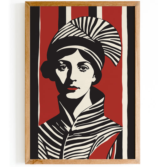 Retro Fashion Wall Art in Black and Red