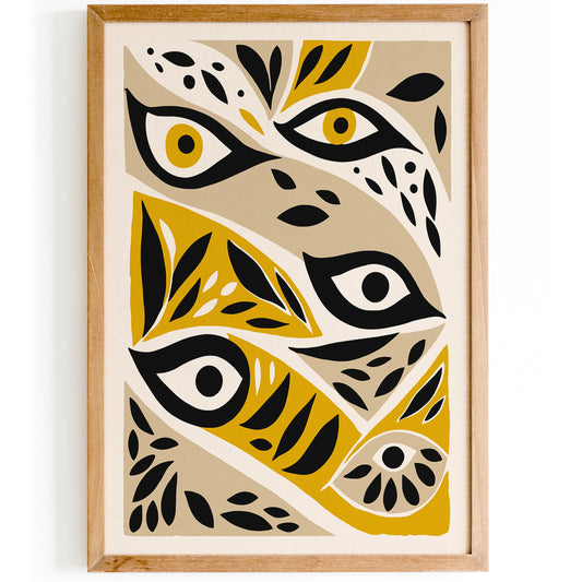 Modern Yellow Eyes Pop Art Print