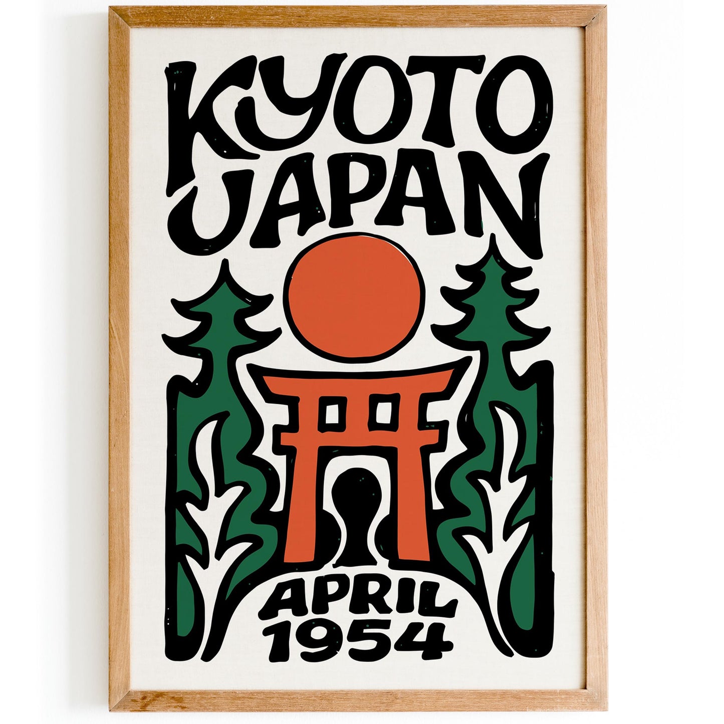 Kyoto Japan Vintage Travel Poster