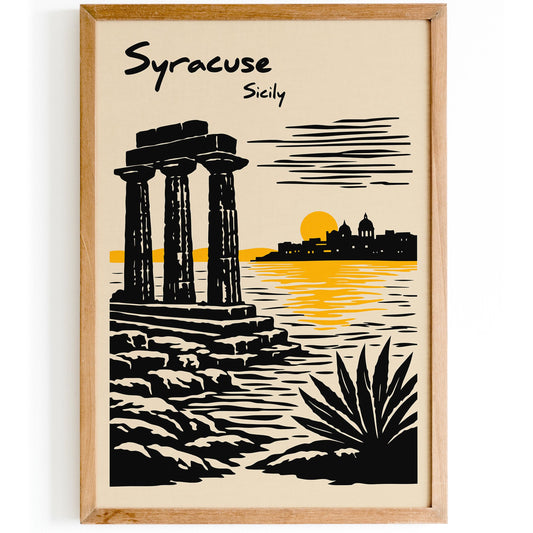 Syracuse Sicily Travel Poster