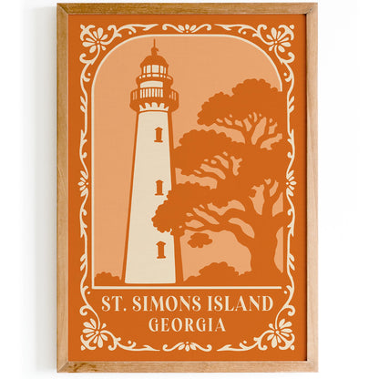 St. Simons Island Georgia Travel Poster