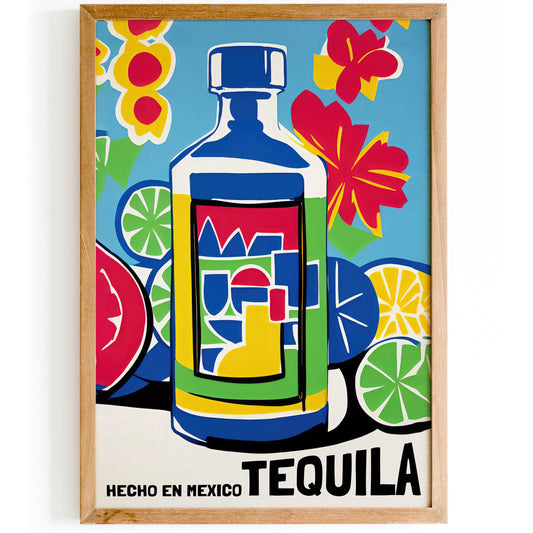 Mexican Tequila Colorful Retro Poster