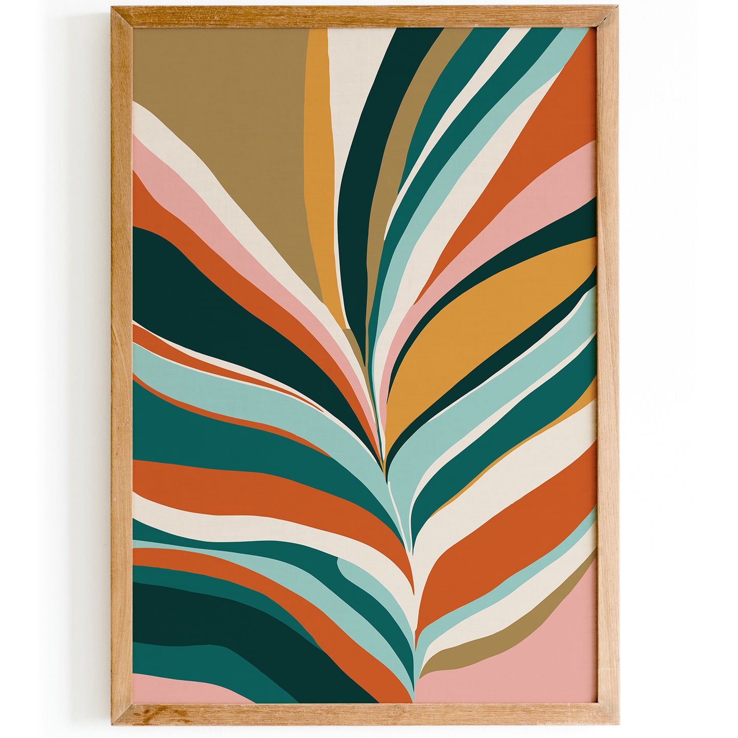 Retro Tropical Colorful Leaf Poster