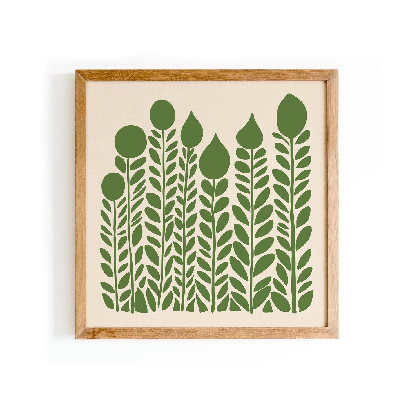 Green Nature Print - Minimalist Square Wall Art