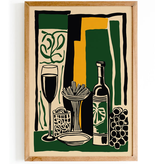 Wine and Pasta, Italian Restaurant Wall Art