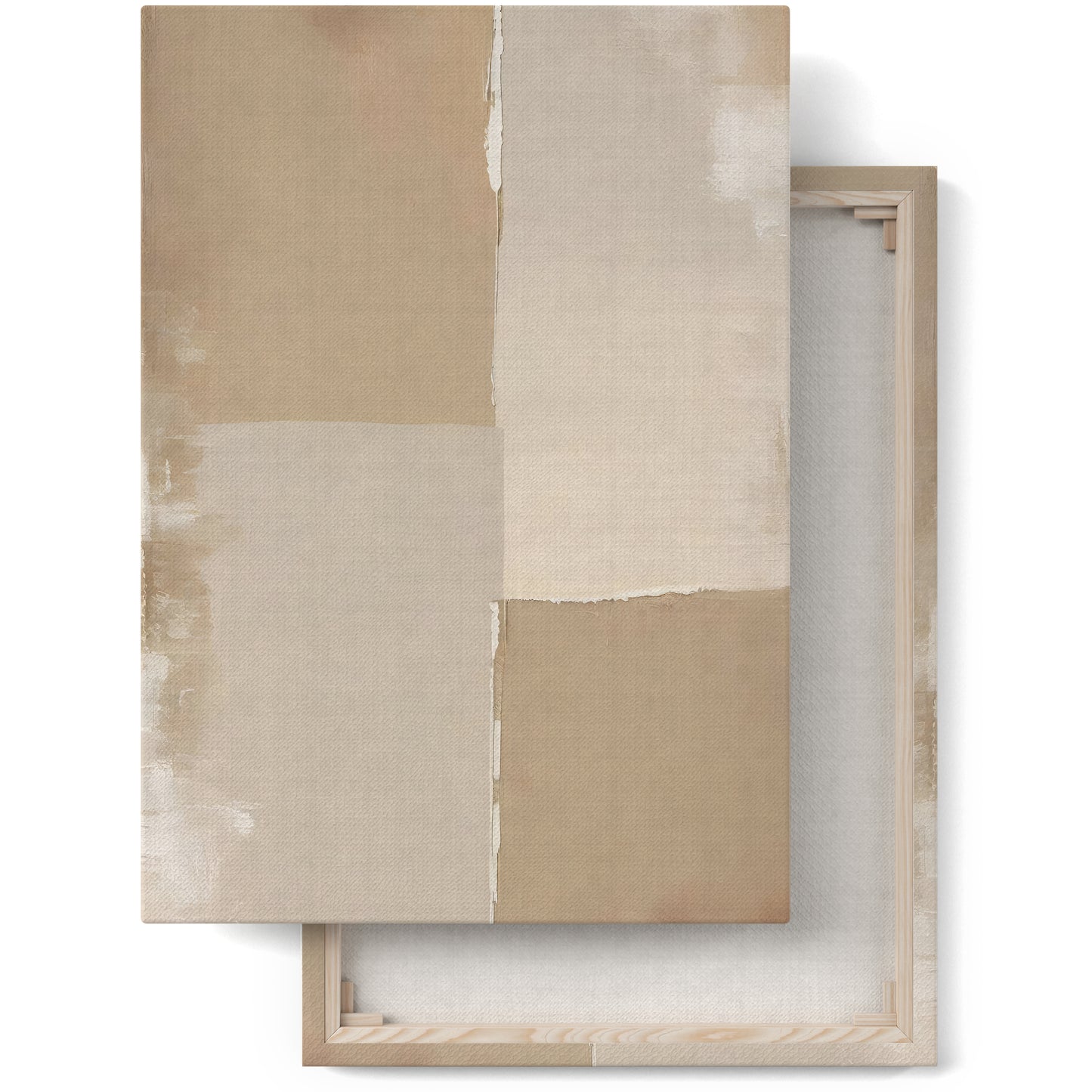 Neutral Elegance: Beige Abstract Canvas Art Print