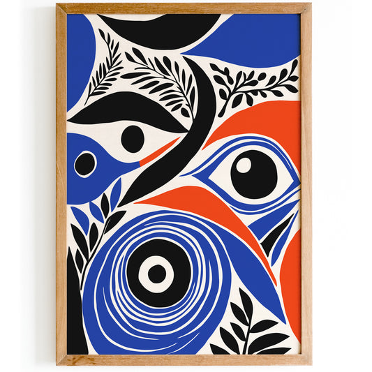 Abstract Blue Eyes Pop Art Poster