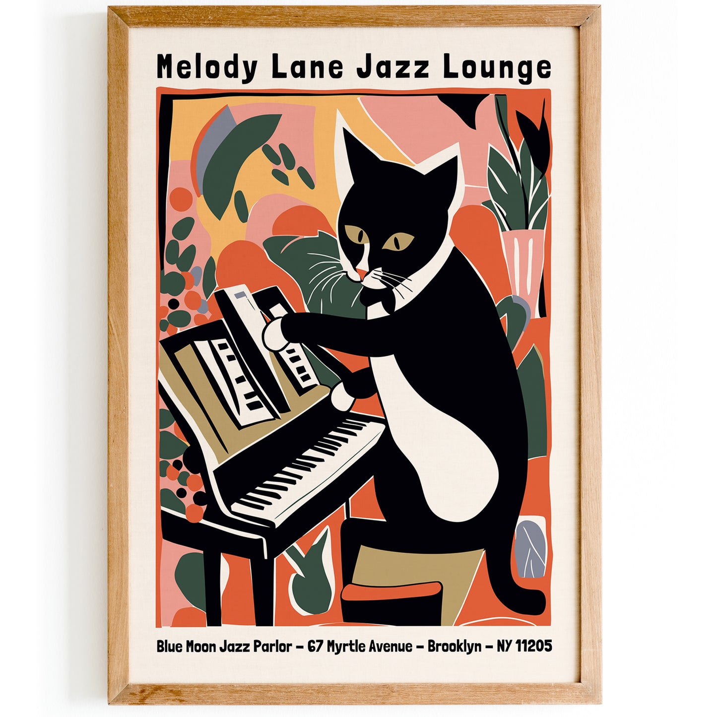 Melody Lane Jazz Lounge Cat Poster