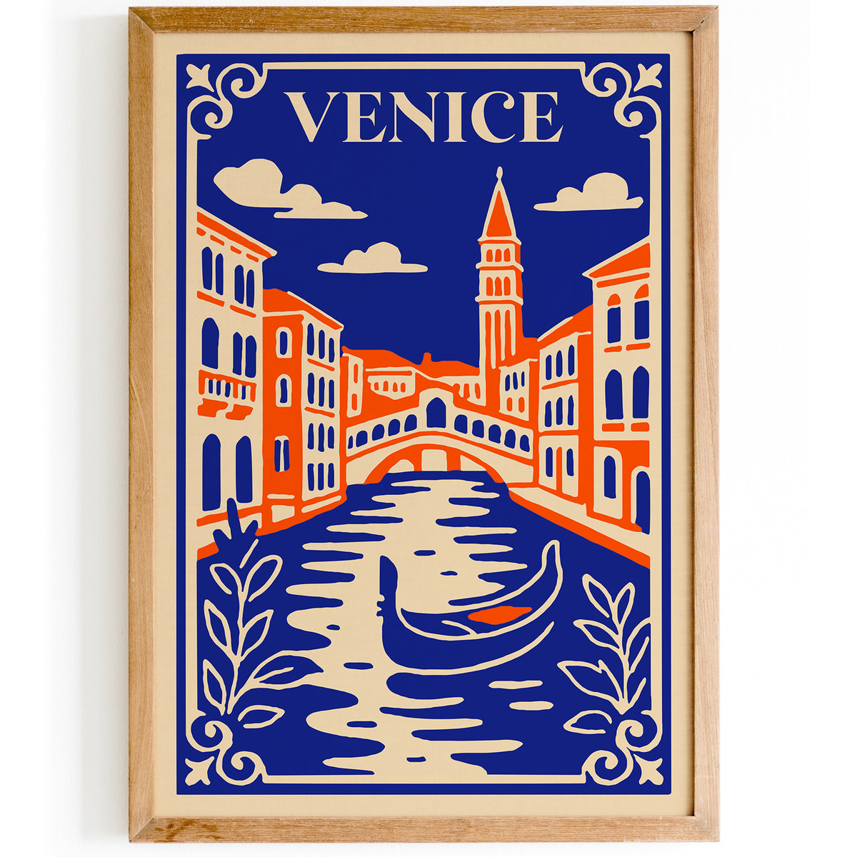 Venice Italy Blue Cityscape Travel Poster