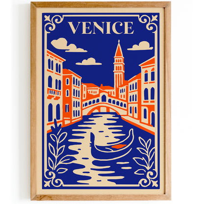 Venice Italy Blue Cityscape Travel Poster