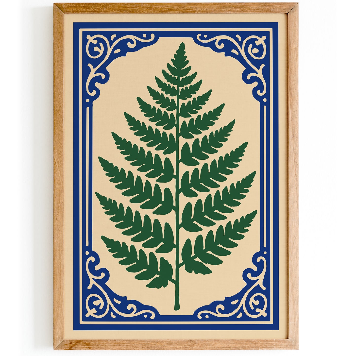 Fern Leaf in Rococo Style Poster - Botanical Classic Home Decor