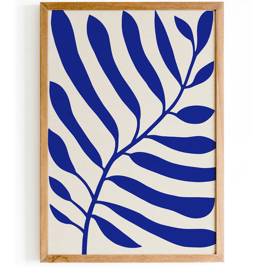 Big Blue Leaf Minimalist Art Print