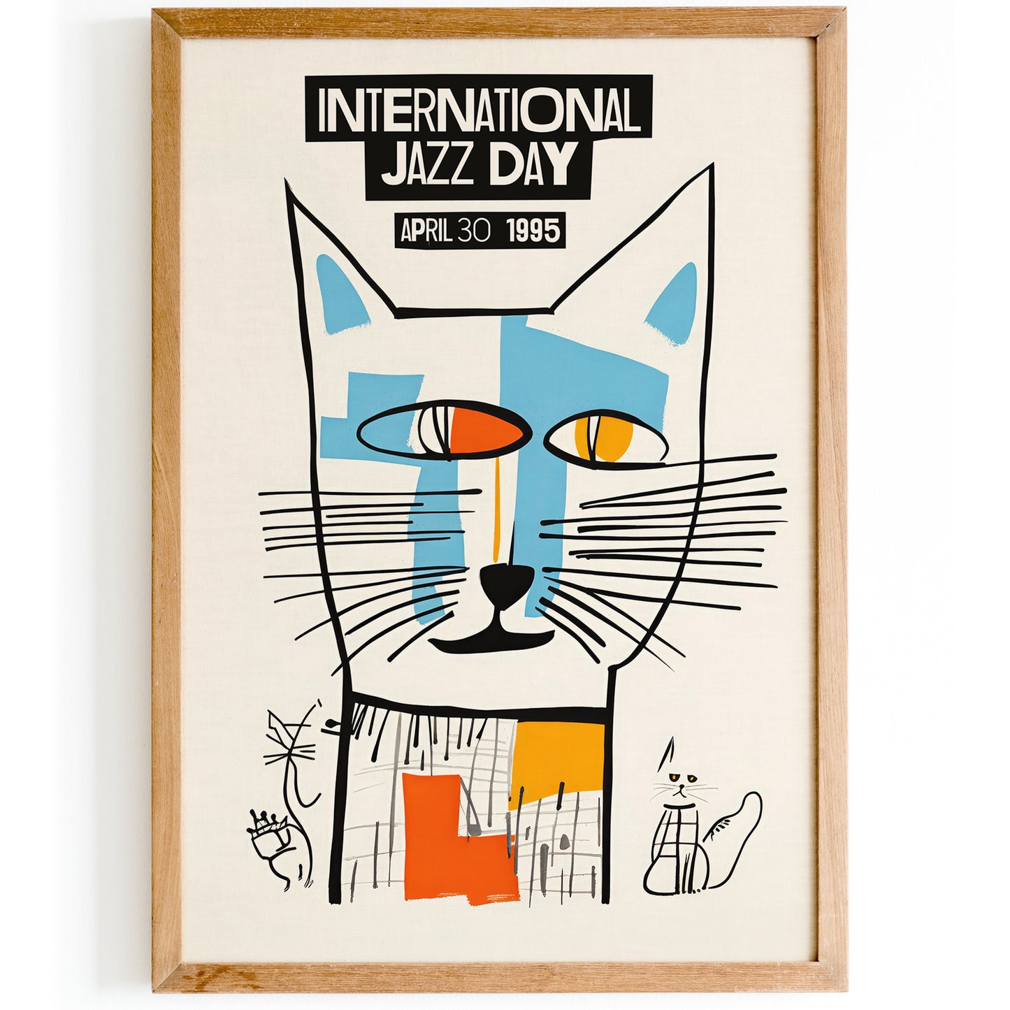 1995 International Jazz Day Cat Poster