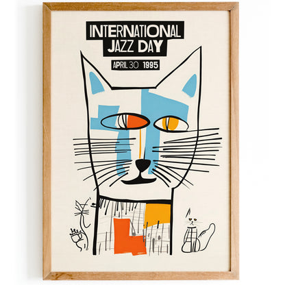 1995 International Jazz Day Cat Poster