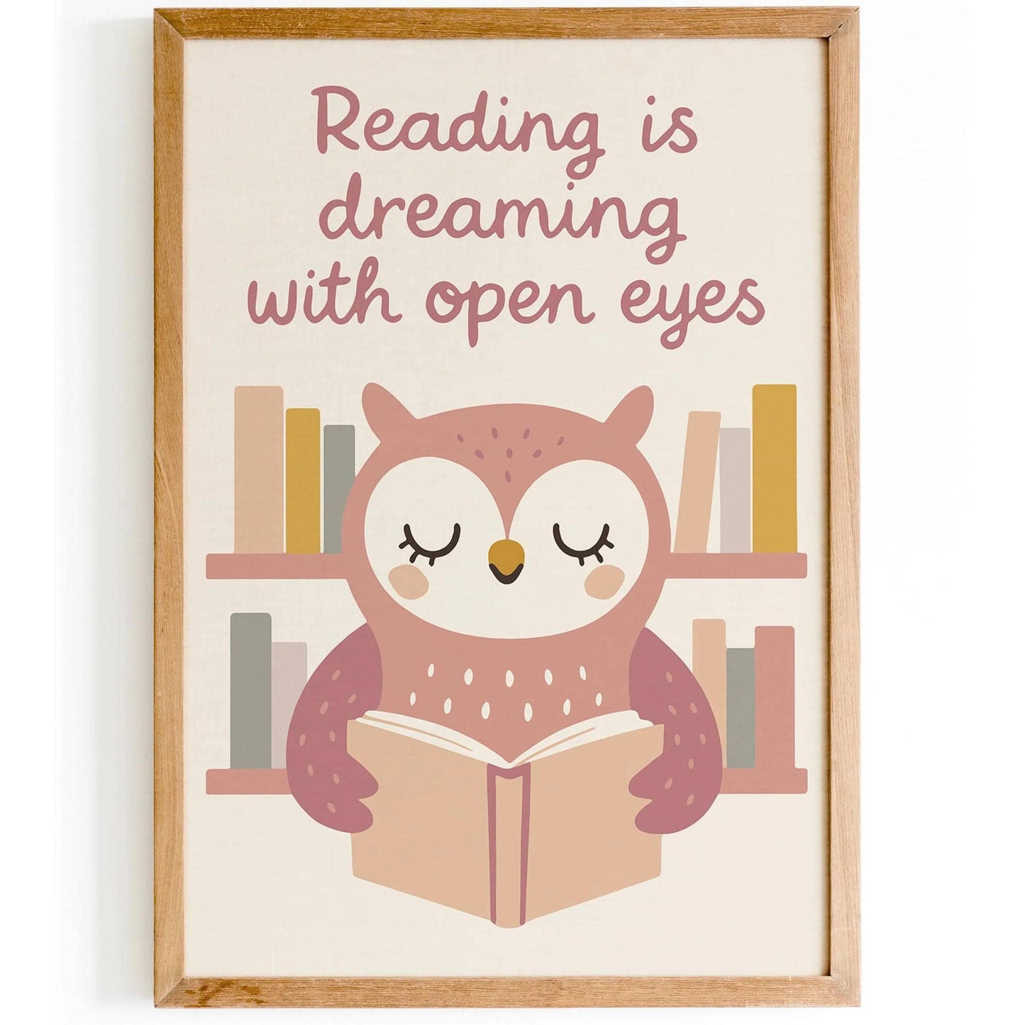 Reading is Dreaming Poster - Reading Owl Print
