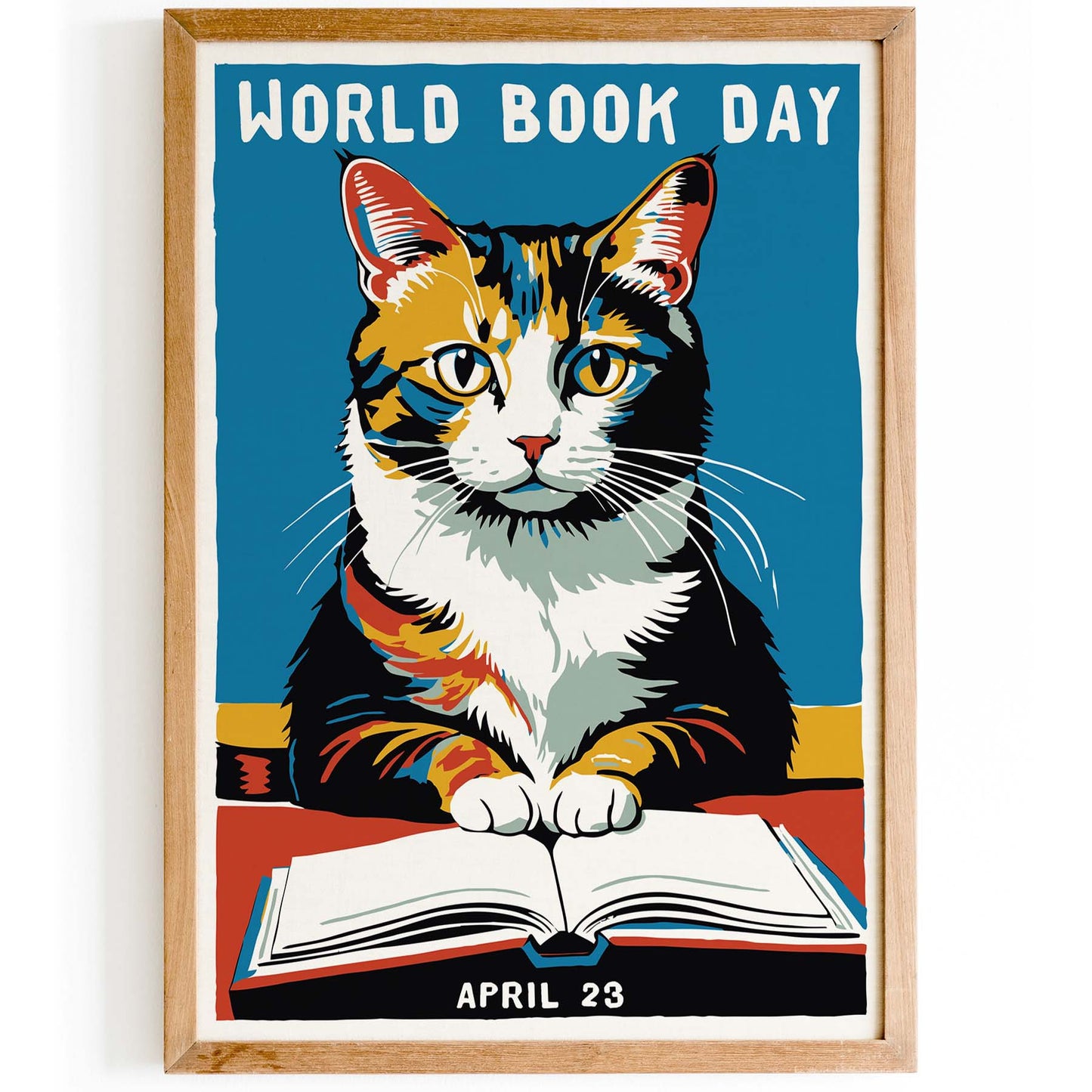 World Book Day Cat Poster Print