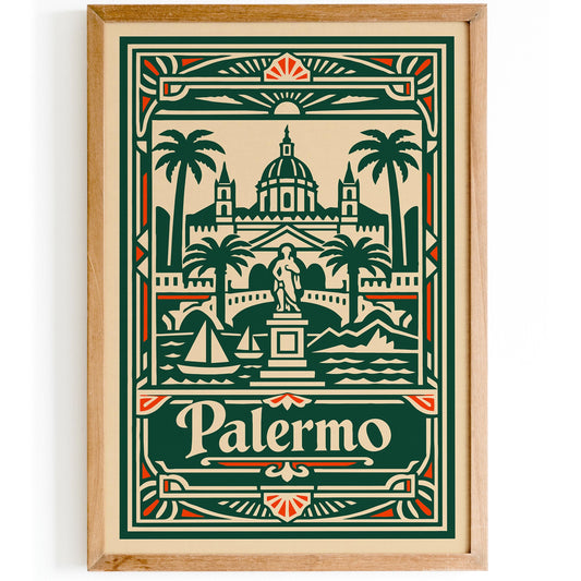 Palermo Art Deco Travel Poster – Wall Art Print