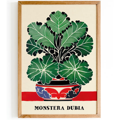 Monstera Dubia Mid-Century Wall Art