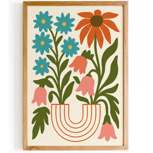 Boho Floral Wall Art - Trendy Print 2025