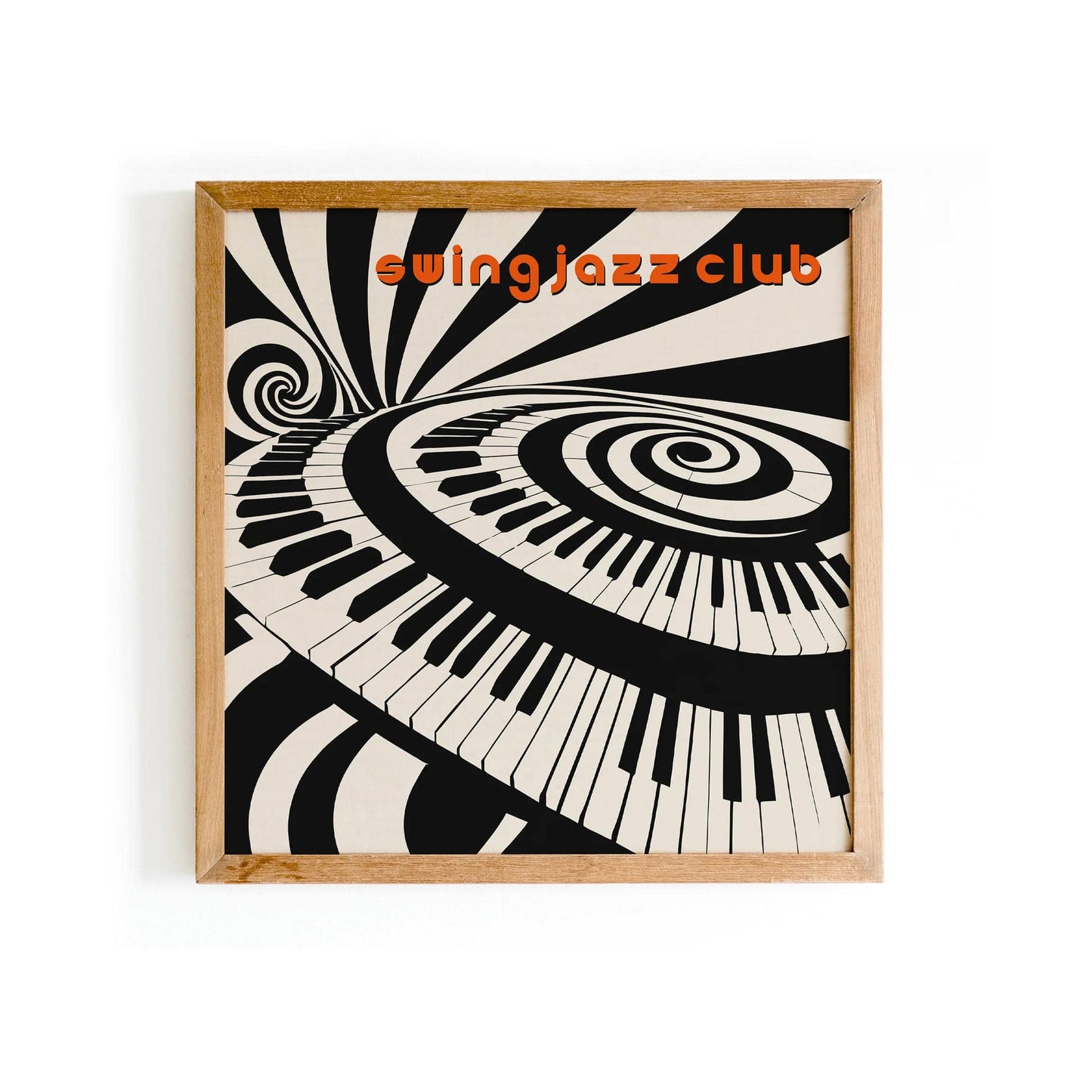 Swing Jazz Club – Black & White Psychedelic Music Print