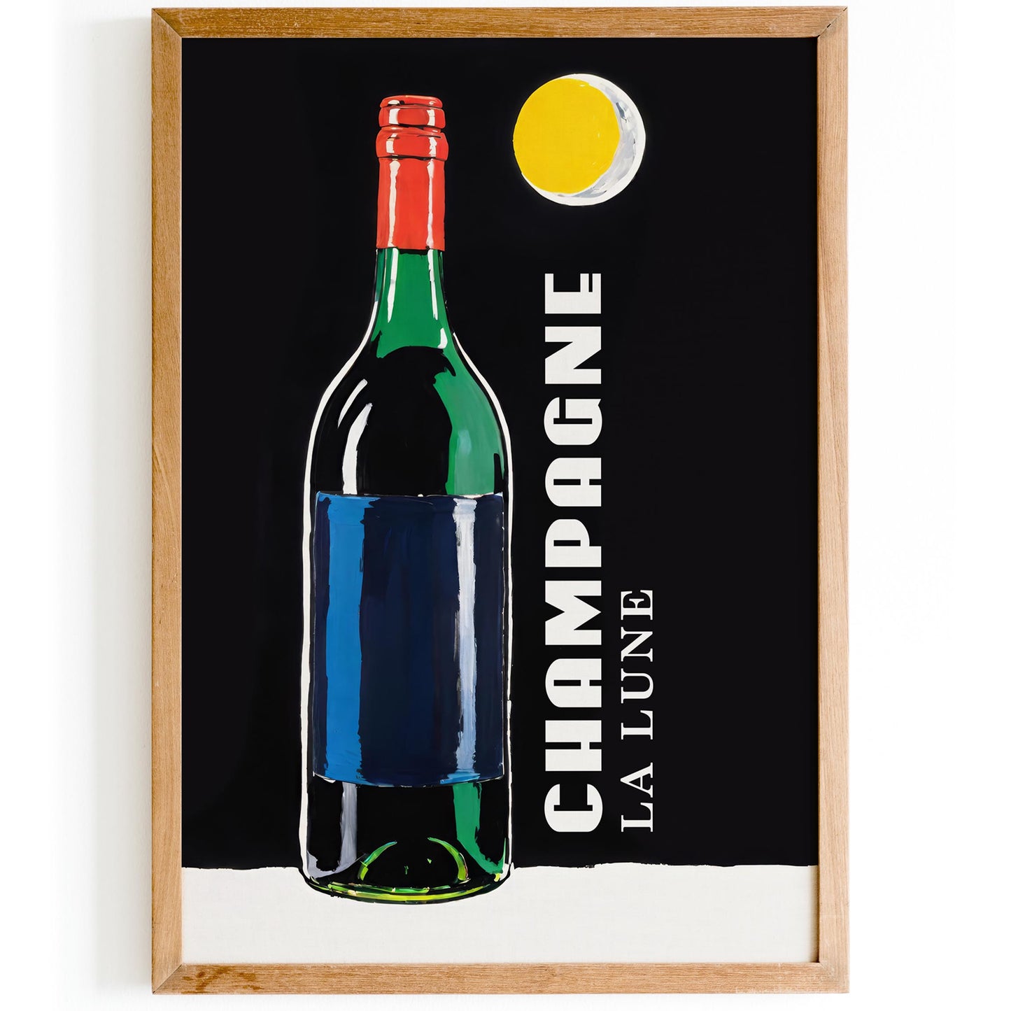 Champagne La Lune Bottle Wall Art Print