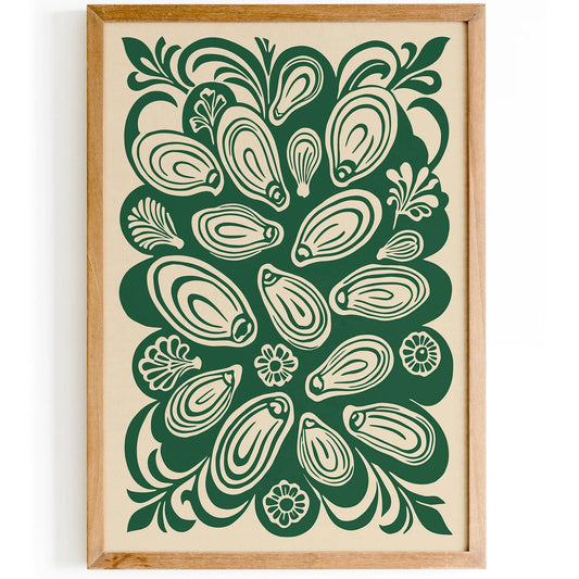 Green Oyster Kitchen Wall Art