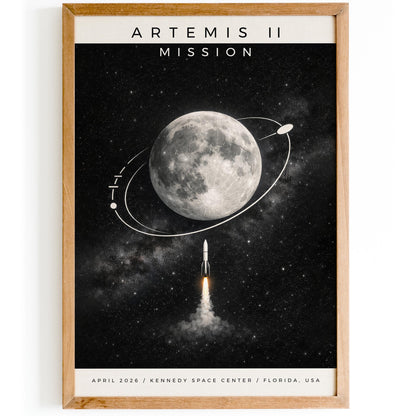 ARTEMIS II Mission Poster - Cosmos Wall Art