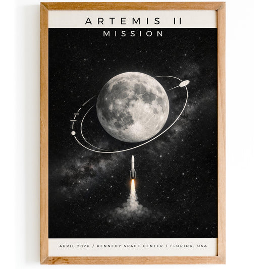 ARTEMIS II Mission Poster - Cosmos Wall Art