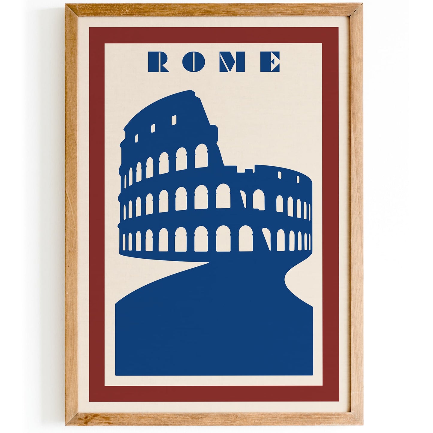 Rome Travel Poster - Retro Minimalist Wall Art